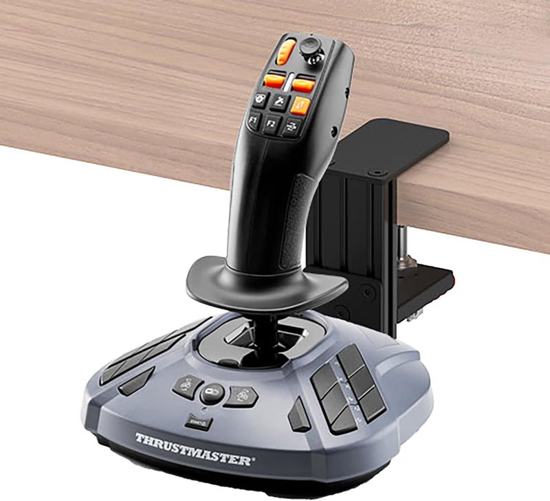 BUJ Metal Desk Mount Compatible with Thrustmaster SimTask Farmstick, T-Flight Hotas One,T-Flight Hotas 4, T-Flight Hotas X, T16000M FCS, TCA Sidestick, Sol-R1 Flight Stick, Sol-R2 Hotas - Image 1